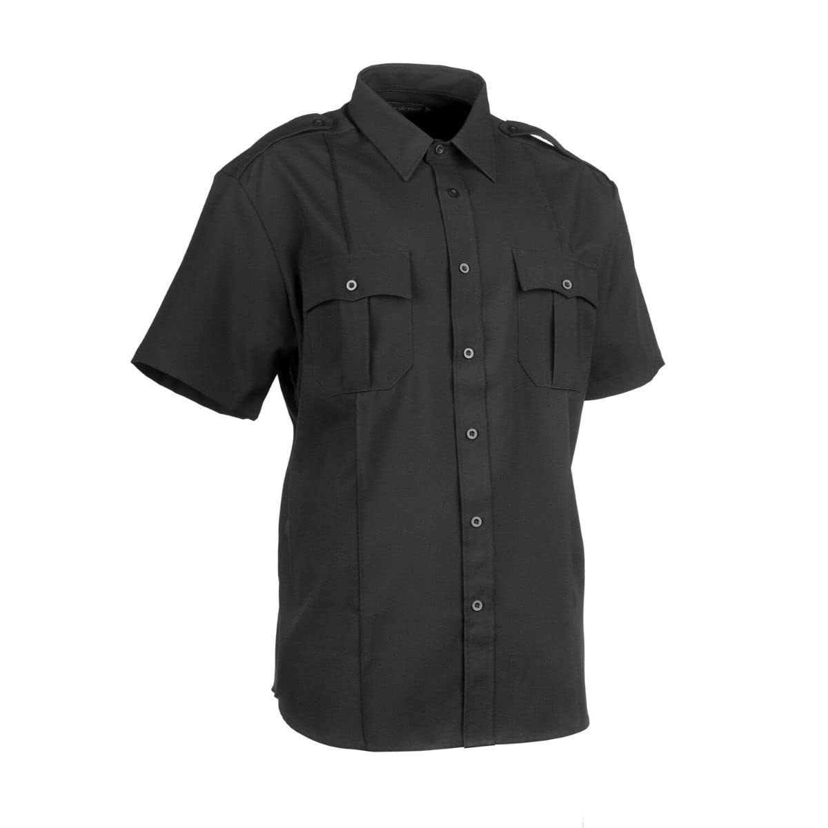 Security Gear  Men's Short Sleeve Uniform Shirt for Security Guard, 100% Polyester, Black Color