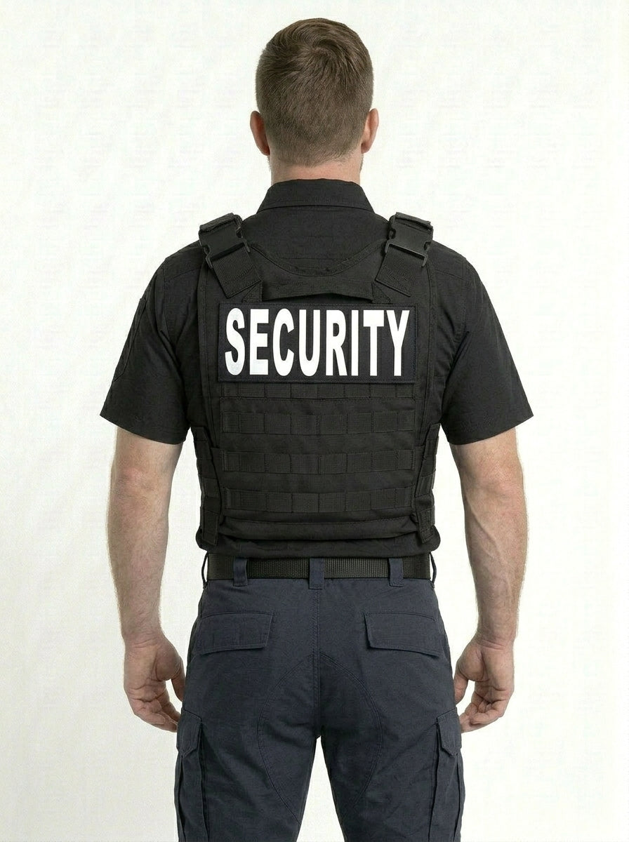 Tactical Plate Carrier Vest – Adjustable MOLLE Load Bearing Vest with Removable Cummerbund & ID Panels