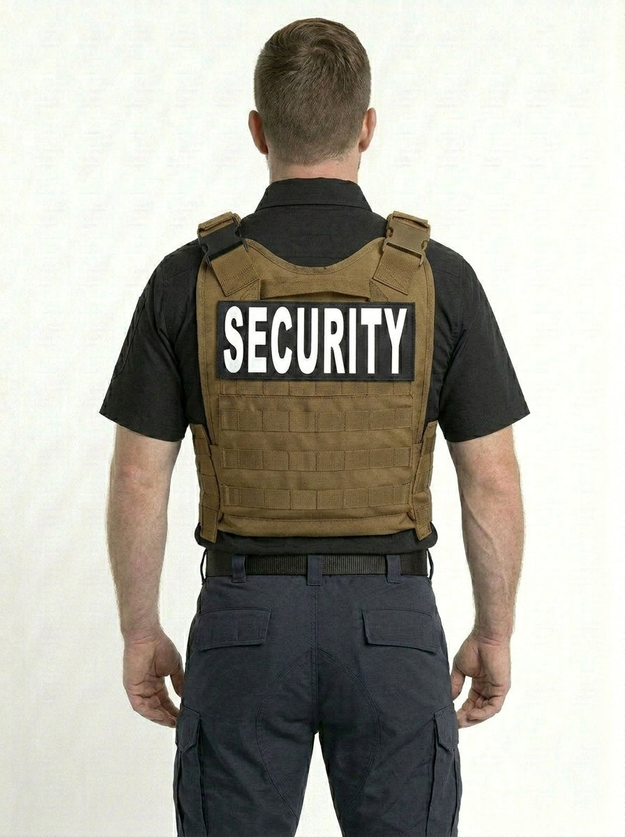 Tactical Plate Carrier Vest – Adjustable MOLLE Load Bearing Vest with Removable Cummerbund & ID Panels