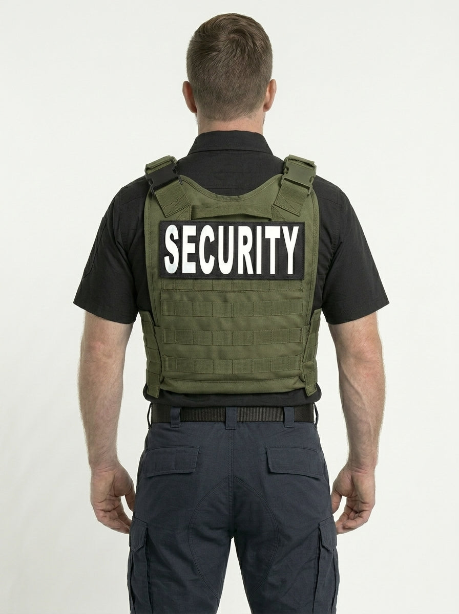 Tactical Plate Carrier Vest – Adjustable MOLLE Load Bearing Vest with Removable Cummerbund & ID Panels