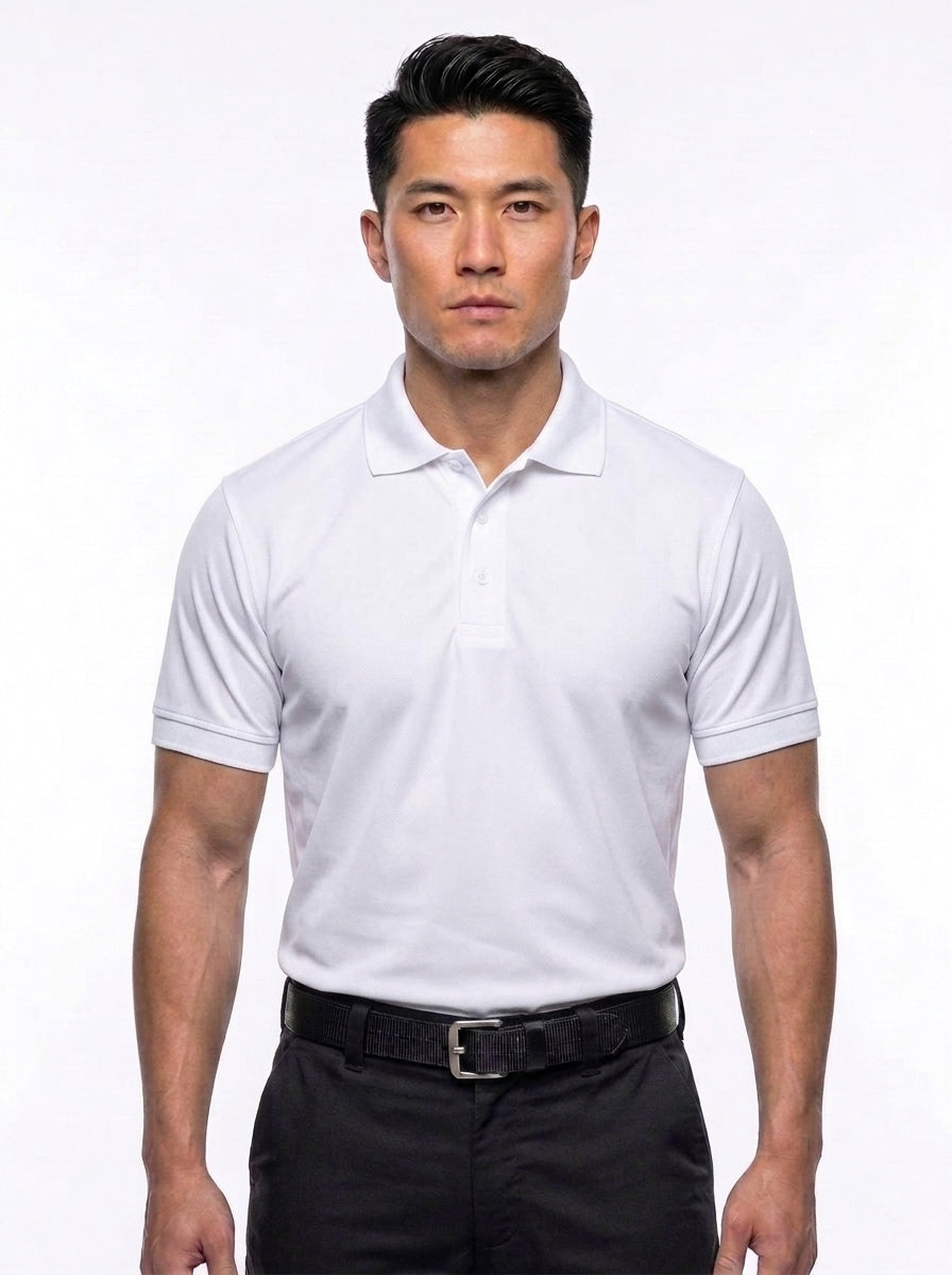Men's 100% Polyester Tactical Performance Polo Shirt | Moisture-Wicking Duty Uniform Polo