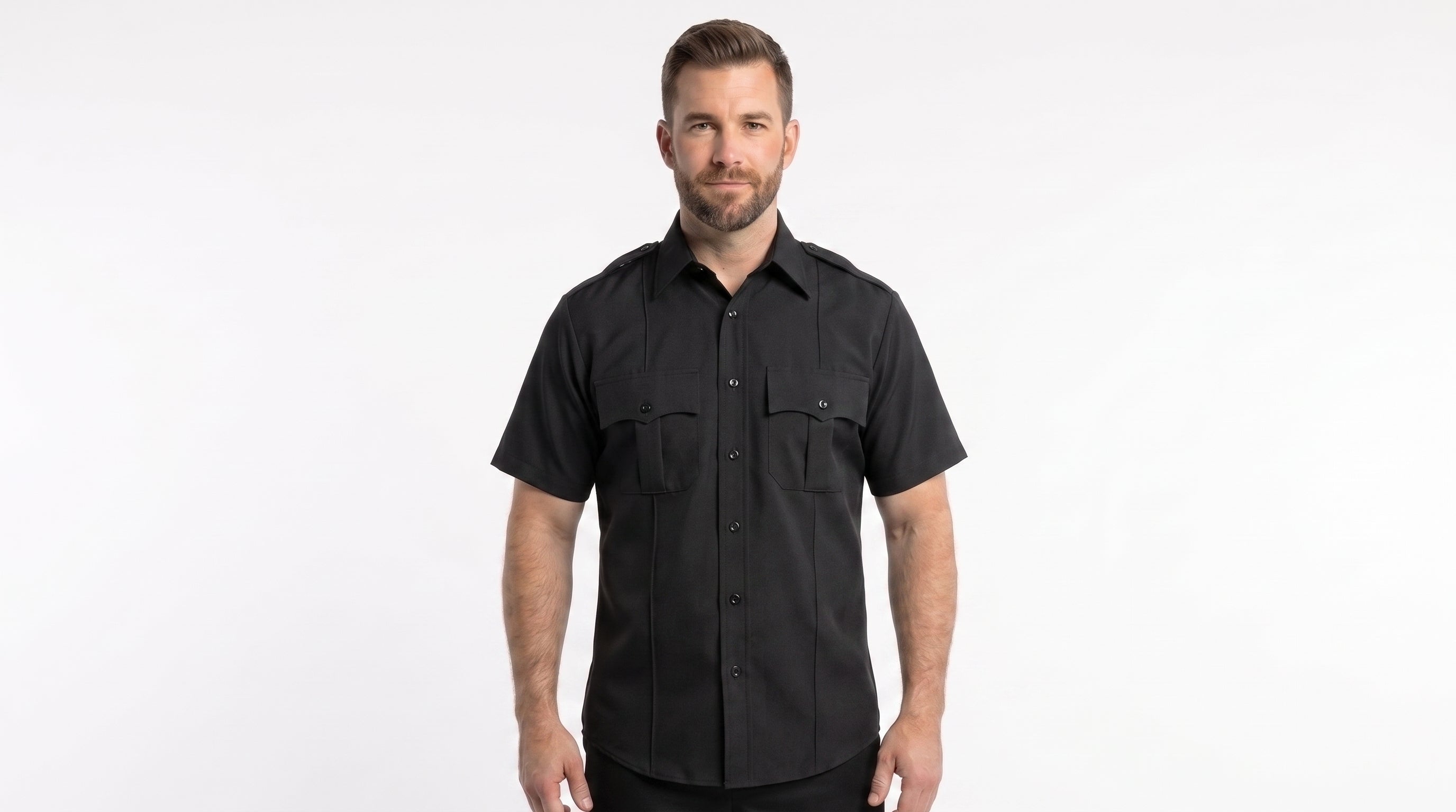 Short Sleeve Polyester Uniform Shirt for Security & Public Safety