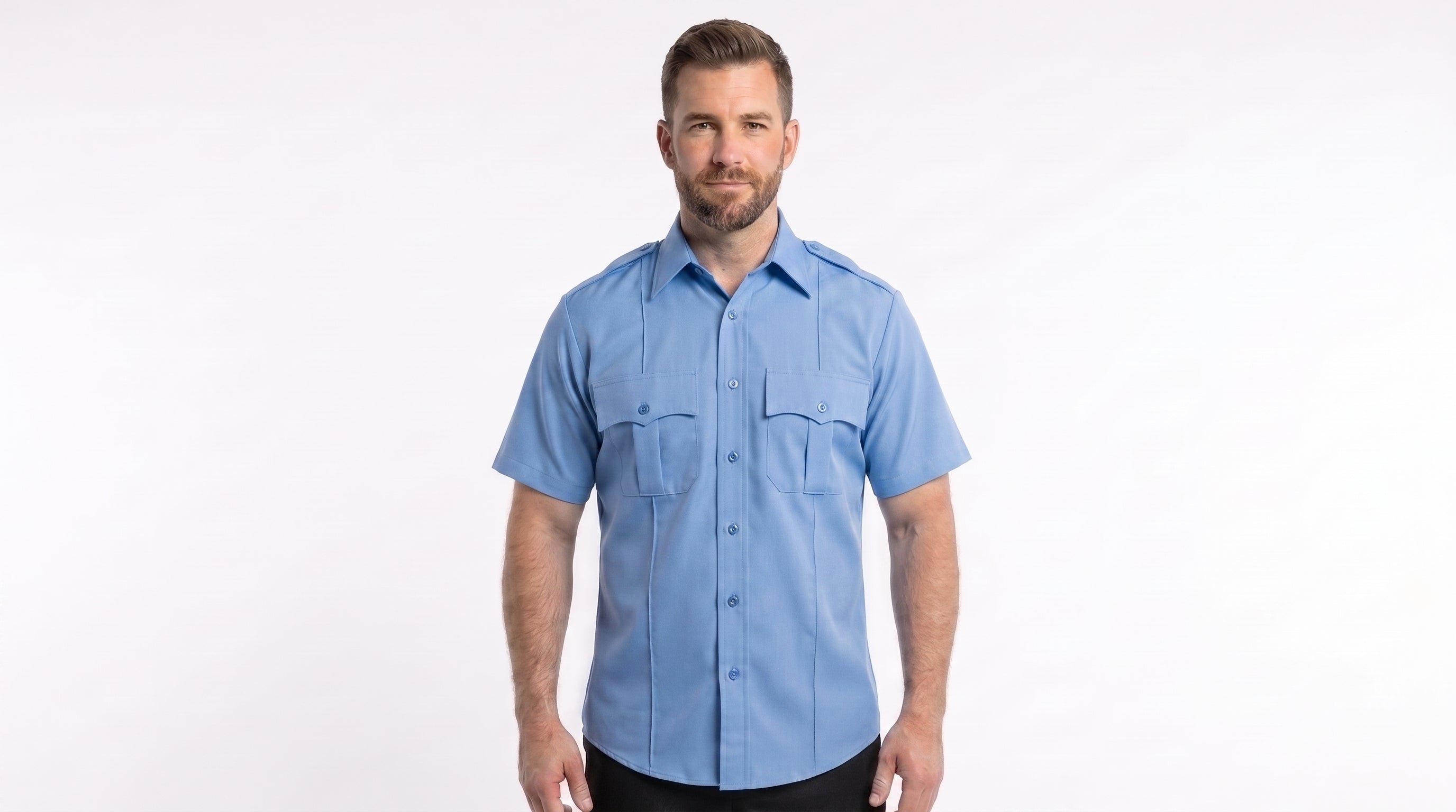 Short Sleeve Polyester Uniform Shirt for Security & Public Safety